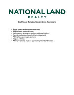 Summary of Restrictions