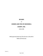 Hidden Lake Bylaws