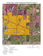 County Zoning Map - Urban Development District for Subject